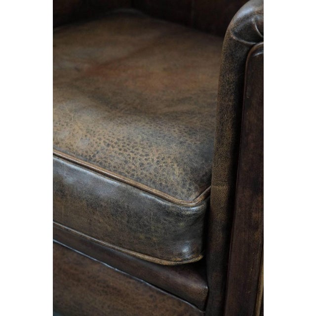 Vintage Club Chair in Sheepskin Leather For Sale - Image 11 of 14