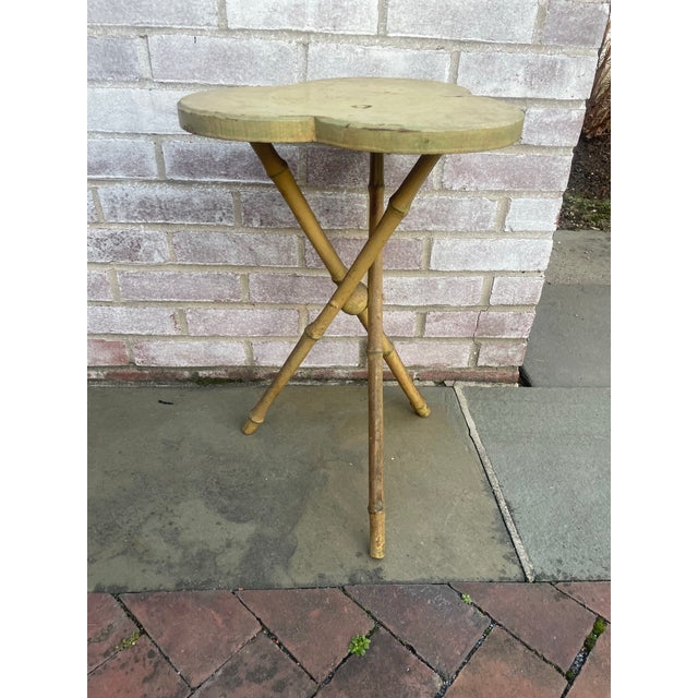Rustic Vintage Trefoil Top Table For Sale - Image 3 of 8