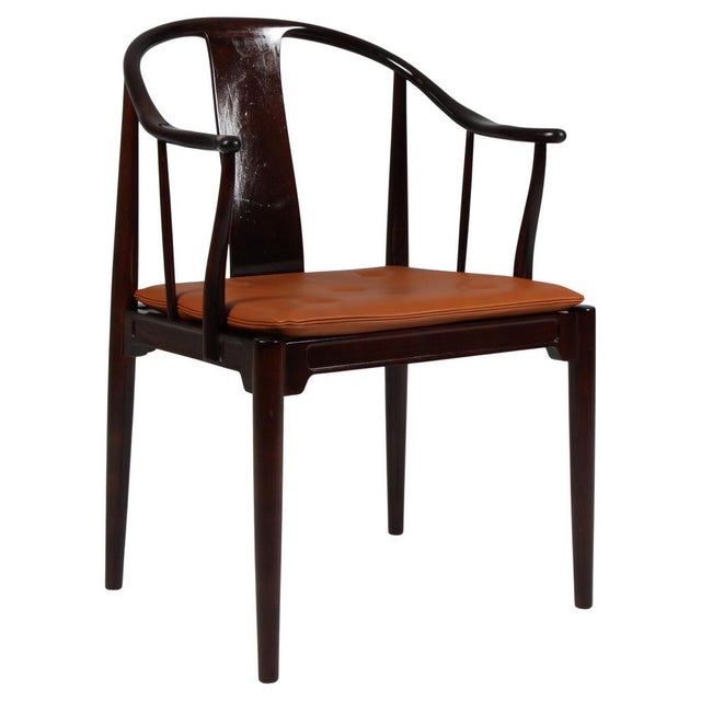 Brown Model 4283 Chinese Chair attributed to Hans J. Wegner for Fritz Hansen For Sale - Image 8 of 8