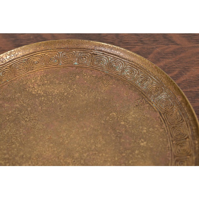 Tiffany Studios Tiffany Studios New York Bronze Plate With Greek Key Design For Sale - Image 4 of 9
