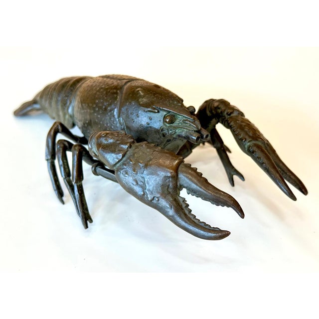 Large Japanese Bronze Lobster Okimono Meiji Period For Sale - Image 11 of 12