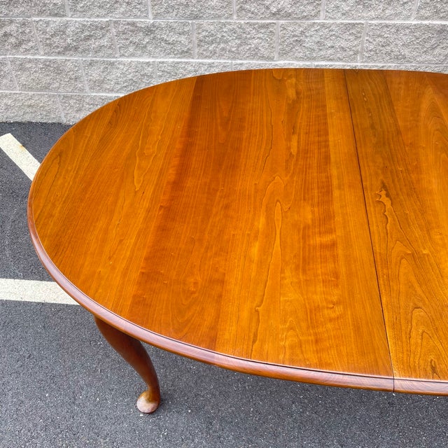 Vintage Stickley Traditional Queen Anne Solid Cherry Oval Extension