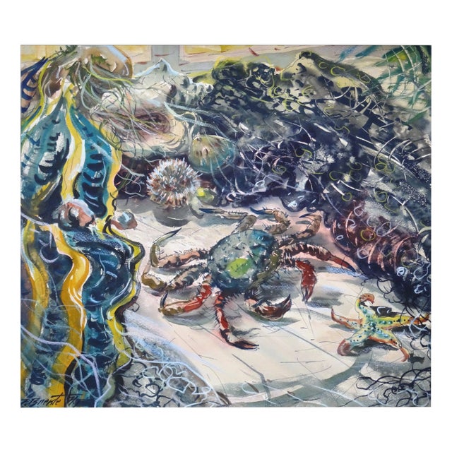 Janis Brekte, Crab, 1971, Watercolor on Paper For Sale