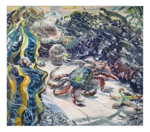 Janis Brekte, Crab, 1971, Watercolor on Paper