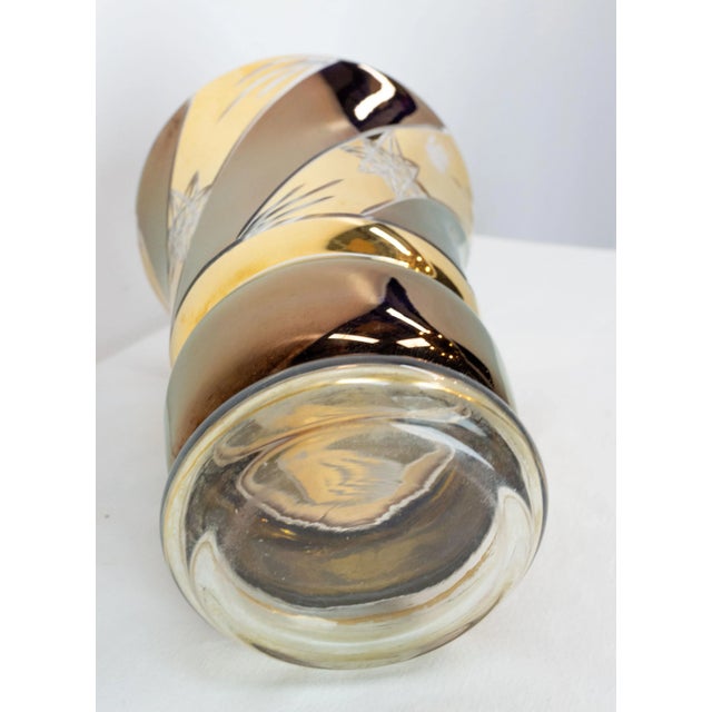 French Bronze and Golden Glass Vase, 1960s For Sale - Image 6 of 8