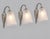 Lorrain Daum A set of three French art deco floral motif wall sconces circa 1925-1935 in nickel-plated cast bronze or...