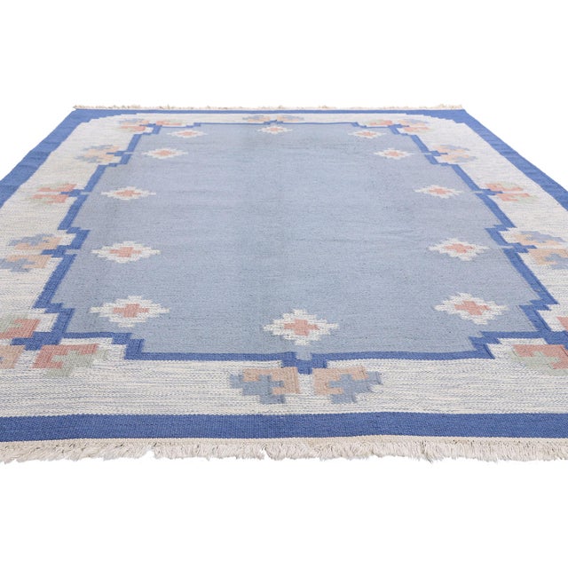 Mid-Century Modern Barbro Fagerholm Vintage Swedish Rollakan Rug, 06'06 X 09'09 For Sale - Image 3 of 11