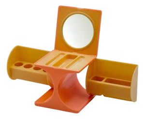 Vintage Vanity Box in Plastic with Mirror, 1970s