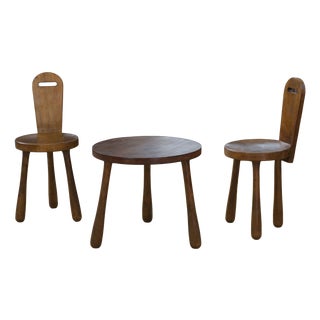 Brutalist Children's Chairs and Table, 1960s, Set of 3 For Sale