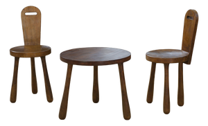 Brutalist Children's Chairs and Table, 1960s, Set of 3