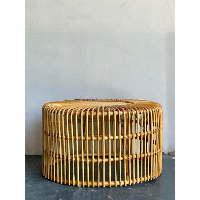 Vintage Boho Spike Rattan Coffee Table For Sale In West Palm - Image 6 of 8