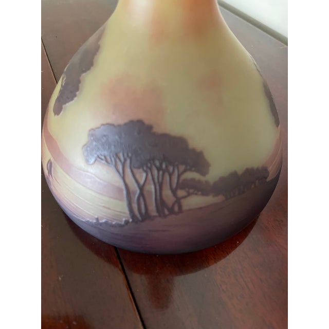 Art Nouveau Antique d'Argental French Cameo Glass Vase For Sale - Image 3 of 10