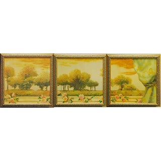 James Jensen Original "Impressionist Suite" Triptych Hand Signed Custom Framed For Sale