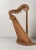 Wood Vintage Celtic Irish Table Harp Carved Painted With Floral Decoration For Sale - Image 7 of 15