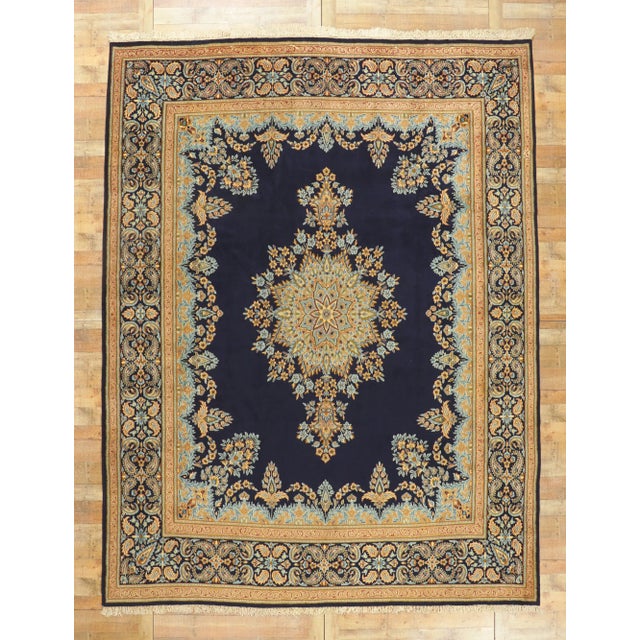 Mid 20th Century Vintage Persian Kerman Rug, 10'03 X 13'05 For Sale - Image 9 of 10