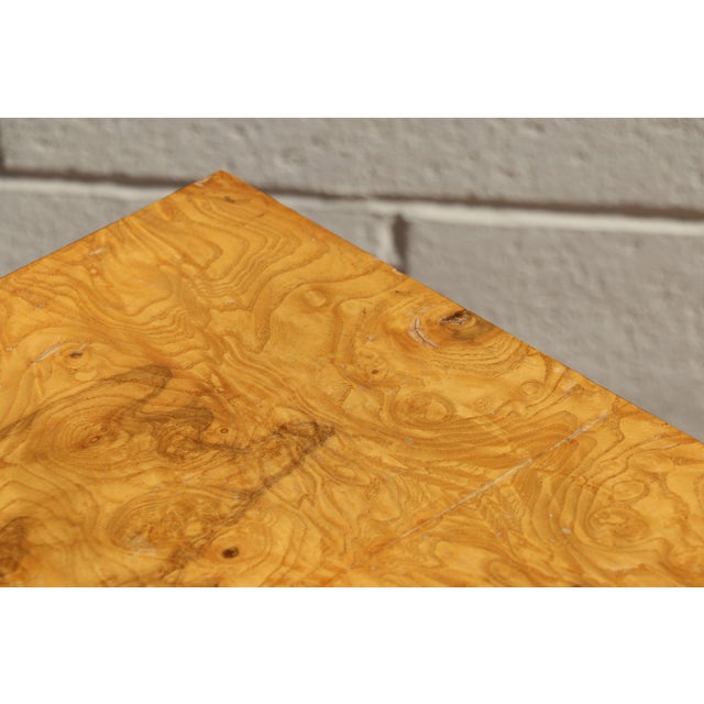Mid Century Modern Milo Baughman Style Burlwood Cube Side Table, 1970s For Sale - Image 9 of 18