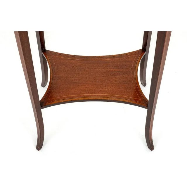 Sheraton Revival Mahogany Sewing Table. Circa 1880 This Elegant Sewing Table Stands Upon Shaped Legs with a Shaped Under-...