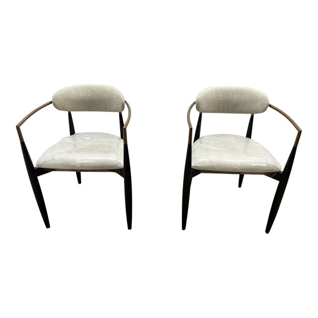 Set of Two Arhaus Jagger Dining Arm Chairs For Sale