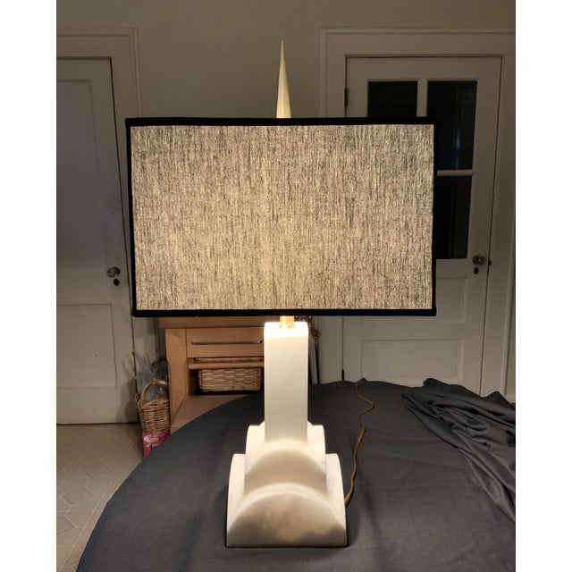 Late 20th Century Frederick Cooper Art Deco Marble Table Lamp For Sale - Image 11 of 12