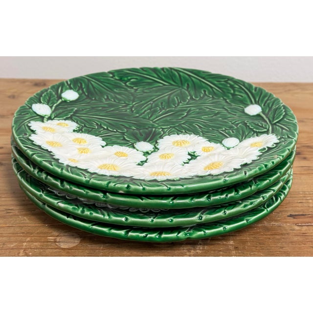 Figurative Vintage Ceramic Daisy Motif Dessert Plates, Set of 4 For Sale - Image 3 of 4