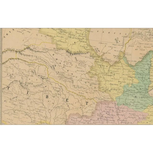 Antique Map of China with Japan and Korea Eastern Asia by Andriveau-Goujon, 1860 For Sale - Image 3 of 10