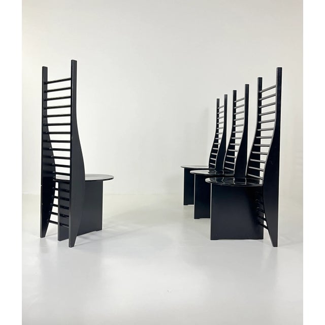 Postmodern Vintage Sculptural Chairs, 1980, Set of 4 For Sale - Image 3 of 18