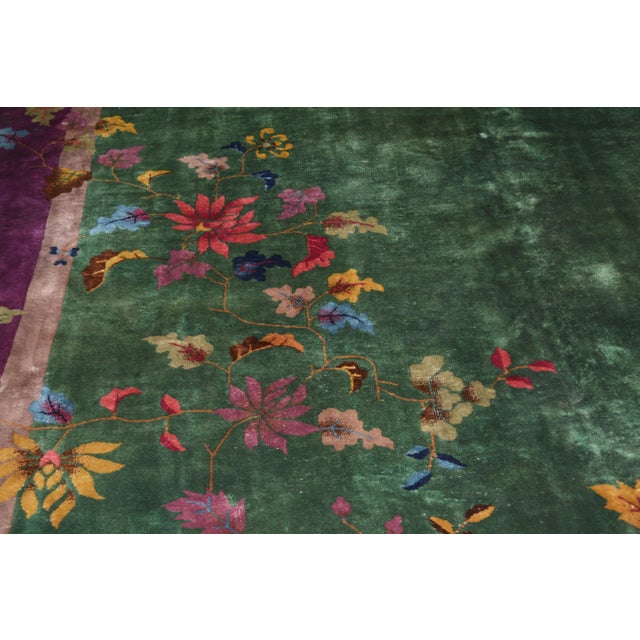 1910s Antique Chinese Art Deco Hand Knotted Wool Rug, 8'711'4 For Sale - Image 5 of 9