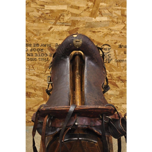 Victorian Antique McClellan Brown Leather 12 Inch Wwi Calvary Horse Saddle, Circa 1900 For Sale - Image 3 of 18