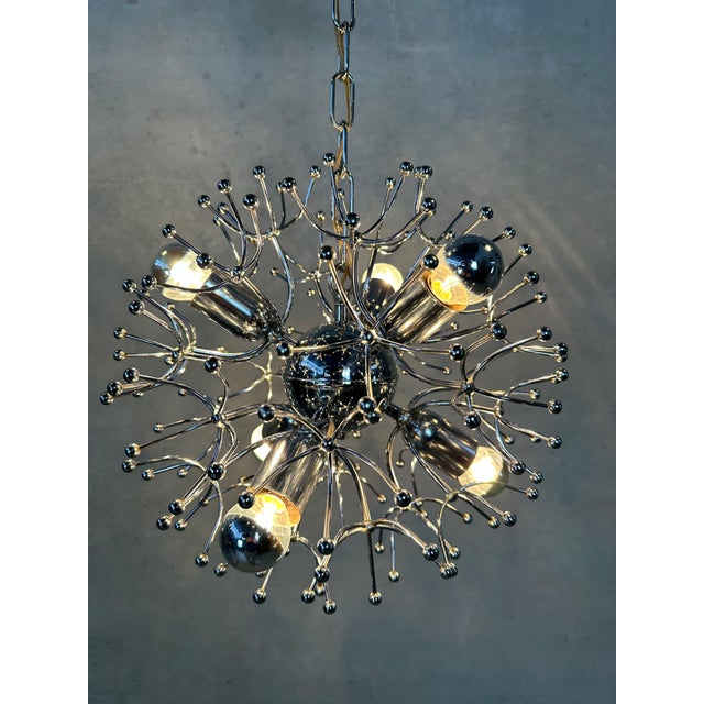 Silver Vintage Sputnik Dandelion Hanging Lamp, Set of 2 For Sale - Image 8 of 13