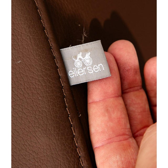 Animal Skin 1960s Mid Century Danish Modern Lounge Chairs Set Leather N Eilersen Chocolate Brown 2 For Sale - Image 7 of 12