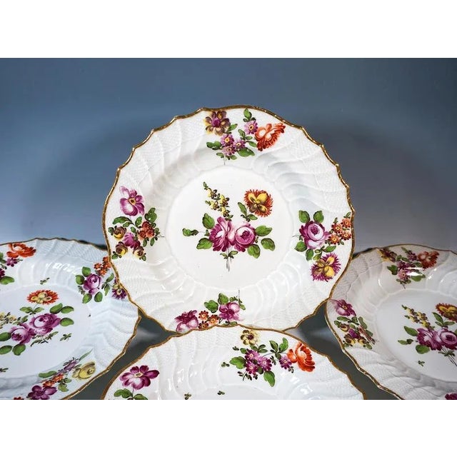 Rococo Antique Viennese Imperial Porcelain Plates, 1750, Set of 6 For Sale - Image 3 of 12