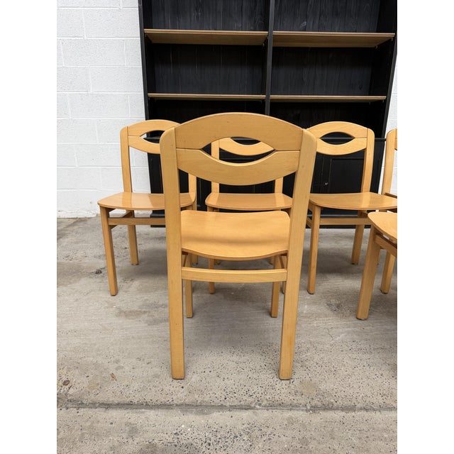 Beech Chairs, 1980s, Set of 6 For Sale - Image 9 of 10