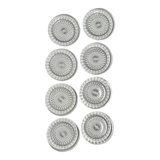 1950s Val Saint Lambert Cut Crystal 6” Salad Plates “Imperial” Pattern - Set of 8 For Sale