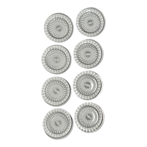 1950s Val Saint Lambert Cut Crystal 6” Salad Plates “Imperial” Pattern - Set of 8