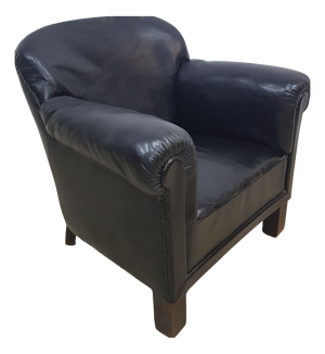 Vintage Art Deco Club Chair in Leather, 1930s