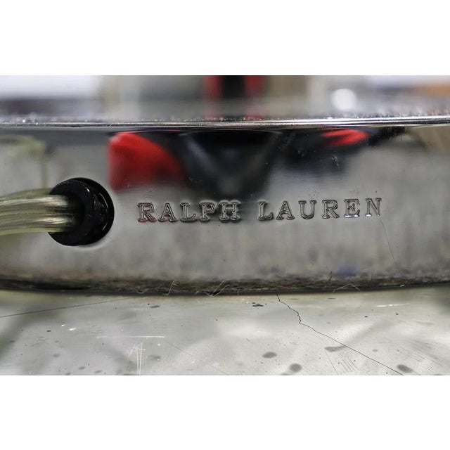 Late 20th Century Pair of Ralph Lauren Polished Nickel Layne Torchiere Floor Lamps For Sale In New York - Image 6 of 12