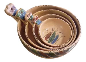 20th Century Mexican Tlaquepaque Nesting Chili Bowls - Set of 4