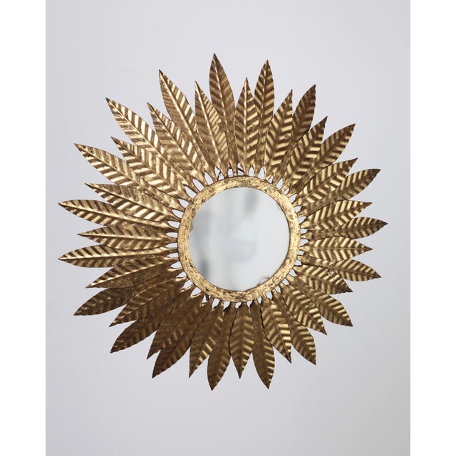 Sunburst Gilt Feather Light, 1960s, in Flawless conditions. Designed 1960 to 1969 European Plug (up to 250V).The wiring of...