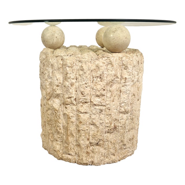 Fossil Stone Coffee Table attributed to Magnussen Ponte, 1980s For Sale
