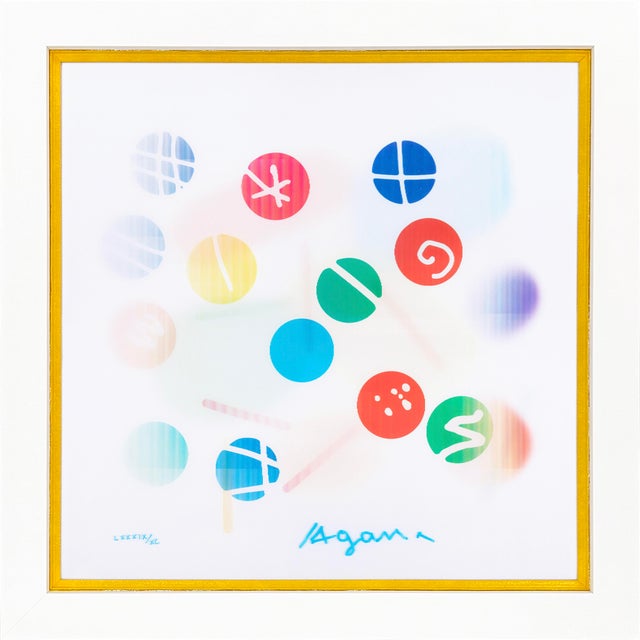 Agamograph (4D holographic and lenticular). Hand signed lower right by Yaacov Agam. Hand numbered LXXXIX/XC lower left....