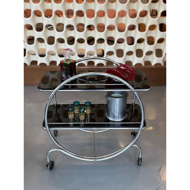 1930's “Art Deco”rolling Bar Cart For Sale - Image 10 of 12