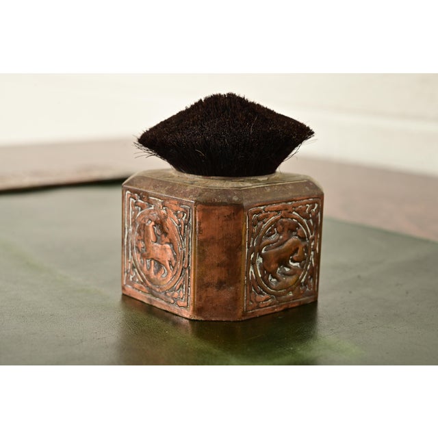 Art Deco Tiffany Studios New York Art Deco Zodiac Pattern Bronze Pen Brush For Sale - Image 3 of 10