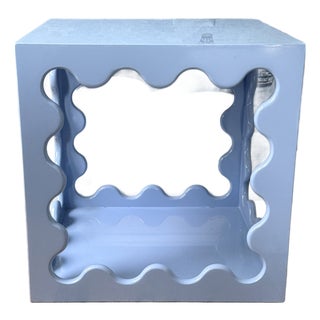 Jonathan Adler Ripple Cube Table - Blue For Sale