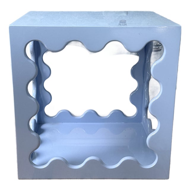 Jonathan Adler Ripple Cube Table - Blue For Sale