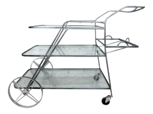 Industrial Metal Three-Tier Cart