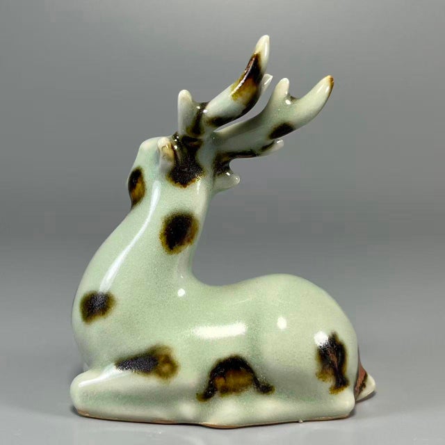 Longquan Celadon Deer‑Shaped Ornament With Russet‑Spot Glaze For Sale - Image 4 of 6