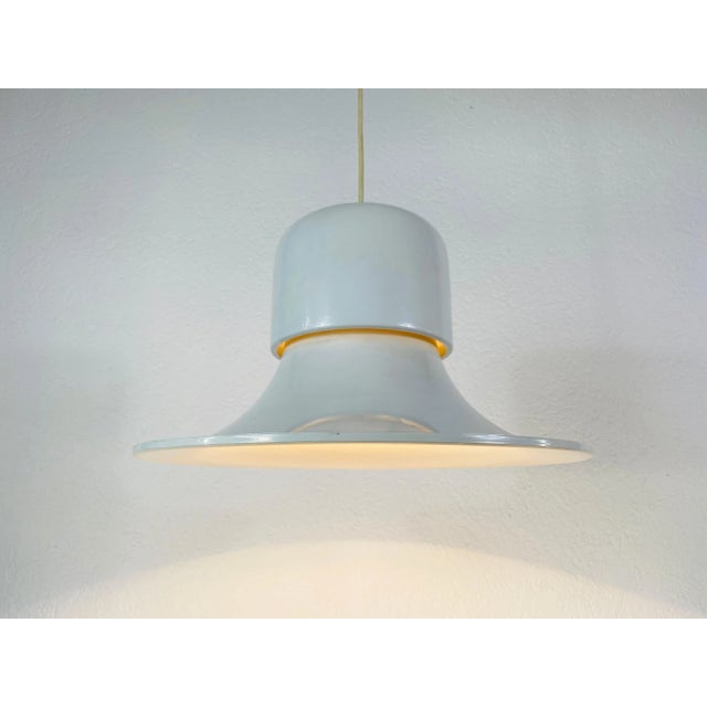 White White Metal Hanging Lamp by Joe Colombo, Italy, 1950s For Sale - Image 8 of 9