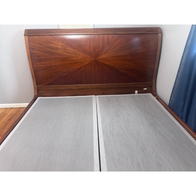 Bernhardt King Bernhardt Wood Sleigh Bed Frame – Sunburst Veneer For Sale - Image 4 of 8