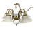 Art Nouveau Vintage Art Nouveau Style Fleur De Lis Calla Lillies Shades 5 Arms Chandelier For Sale - Image 3 of 13