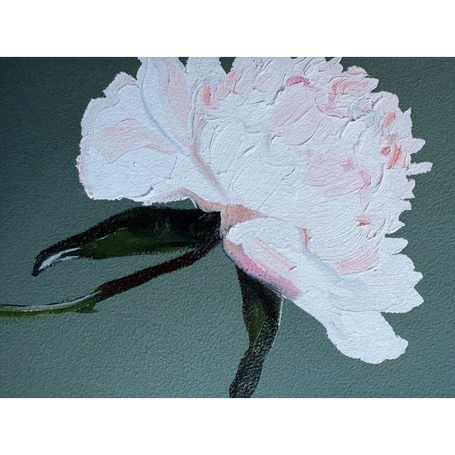 Contemporary 2025 Carolyn Misterek Giclee Print of White and Pink Peony in Handpainted Frame For Sale - Image 3 of 3
